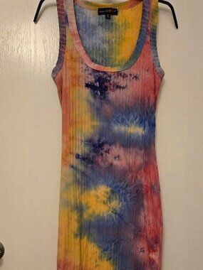 Absolutely Love It colorful tie-dye tank dress Size M